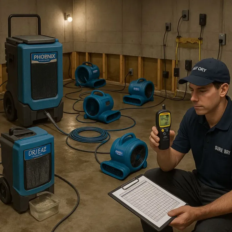 Structural Drying and Dehumidification process in Oakridge, OR